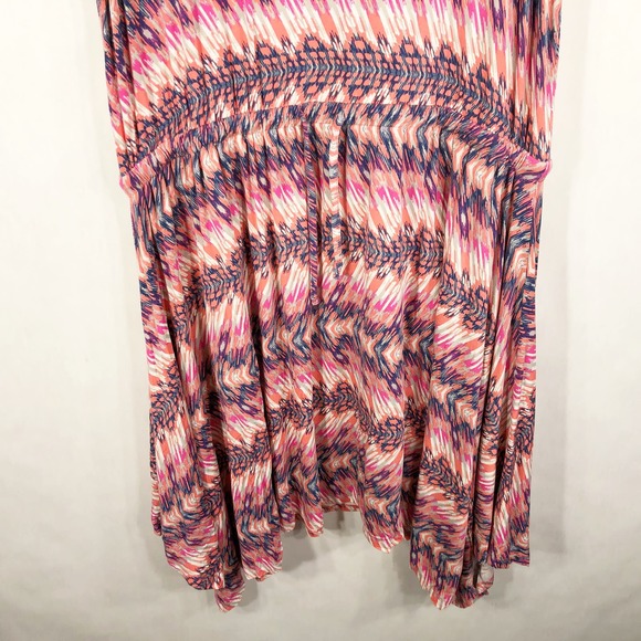 Avenue Plus Size 18 20 Dress Midi Shift Pink Blue‎ Sleeveless Drawstring 438 - Picture 4 of 8